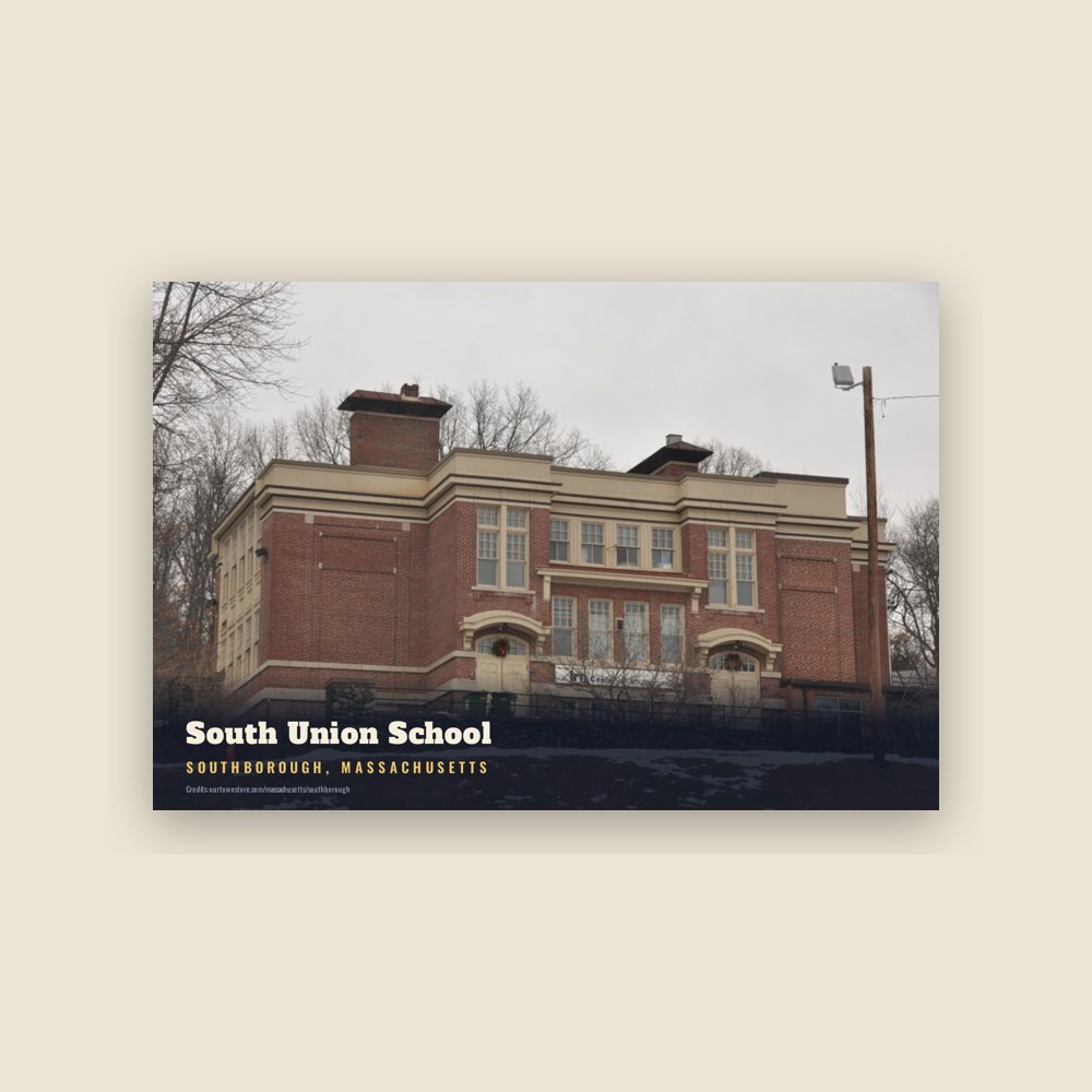 Southborough South Union School Postcard
