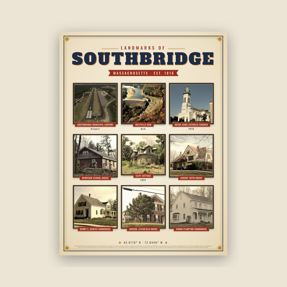 Southbridge Landmarks Photo Poster
