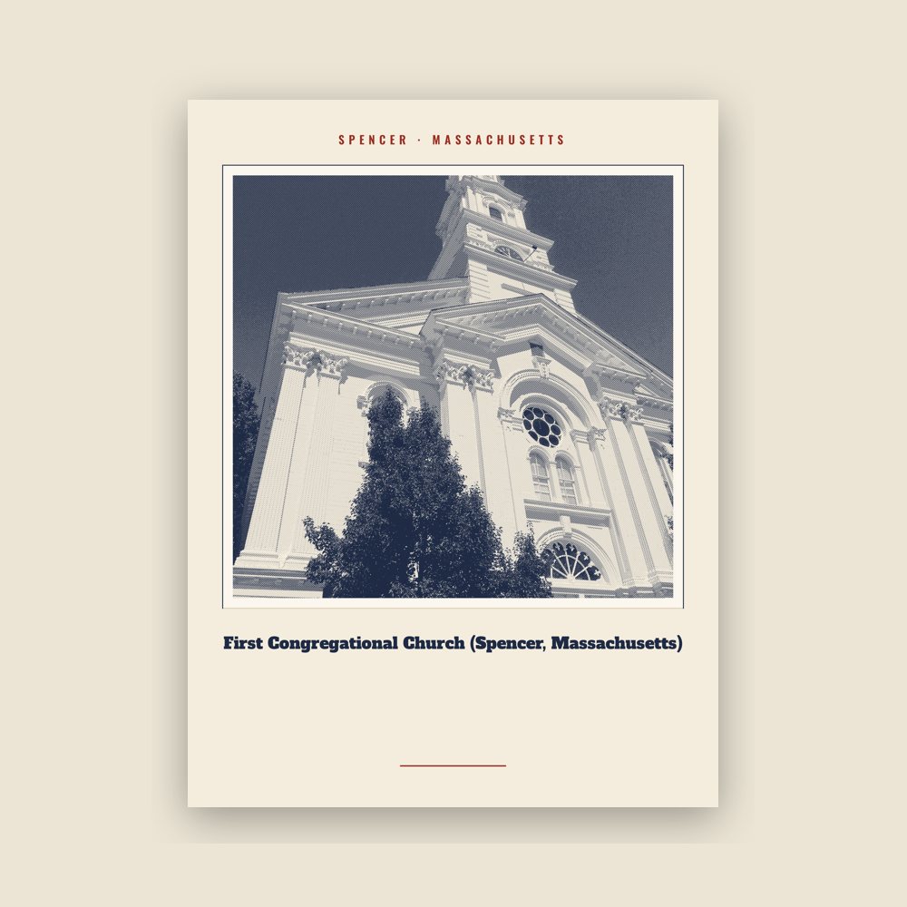 Spencer First Congregational Church (Spencer, Massachusetts) Landmark Print
