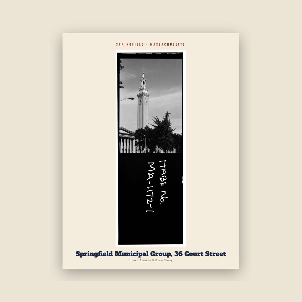 Springfield Springfield Municipal Group, 36 Court Street Archive Print