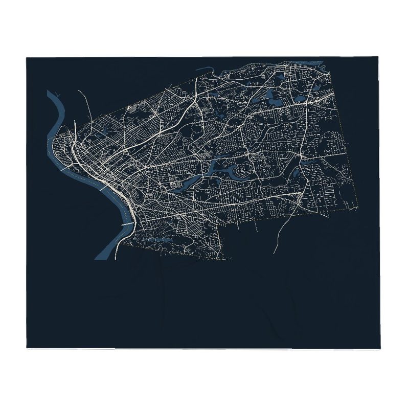 Springfield Street Map Throw Blanket