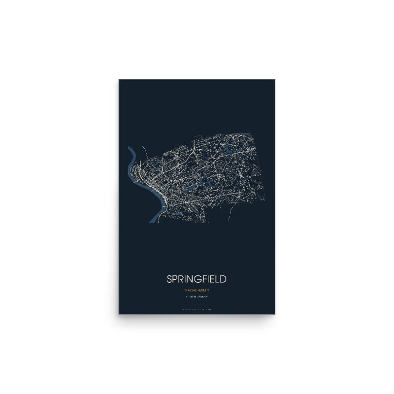 Springfield Street Map Poster · Midnight