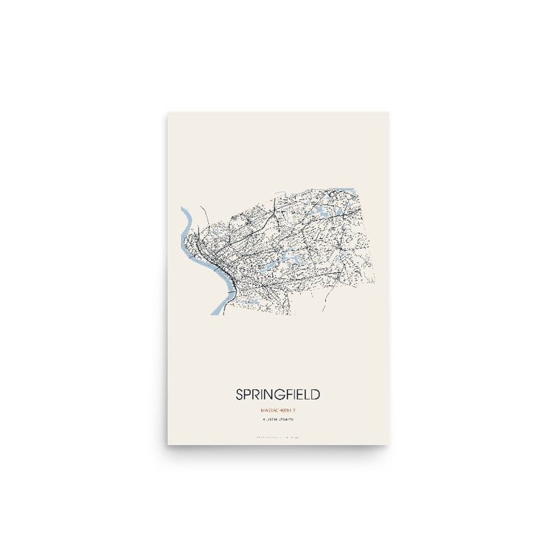 Springfield Street Map Poster · Linen