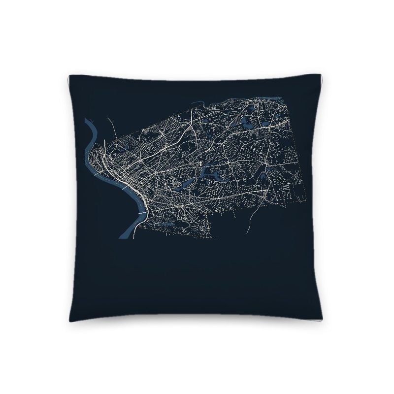 Springfield Map Throw Pillow