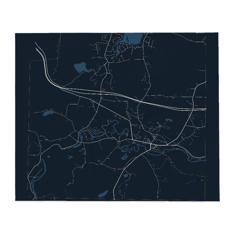 Stockbridge Street Map Throw Blanket