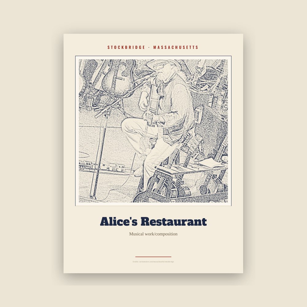 Stockbridge Alice's Restaurant Landmark Print