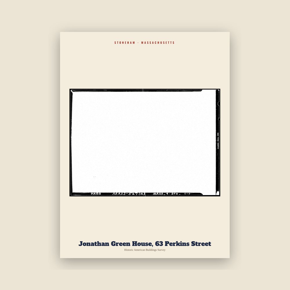 Stoneham Jonathan Green House, 63 Perkins Street Archive Print