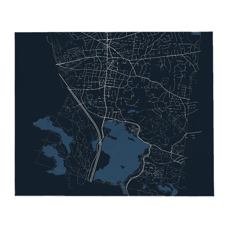 Stoneham Street Map Throw Blanket