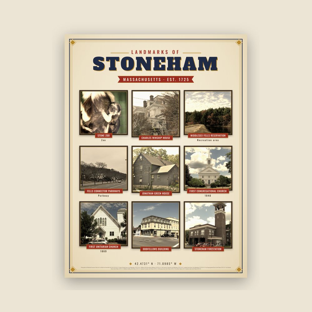 Stoneham Landmarks Photo Poster