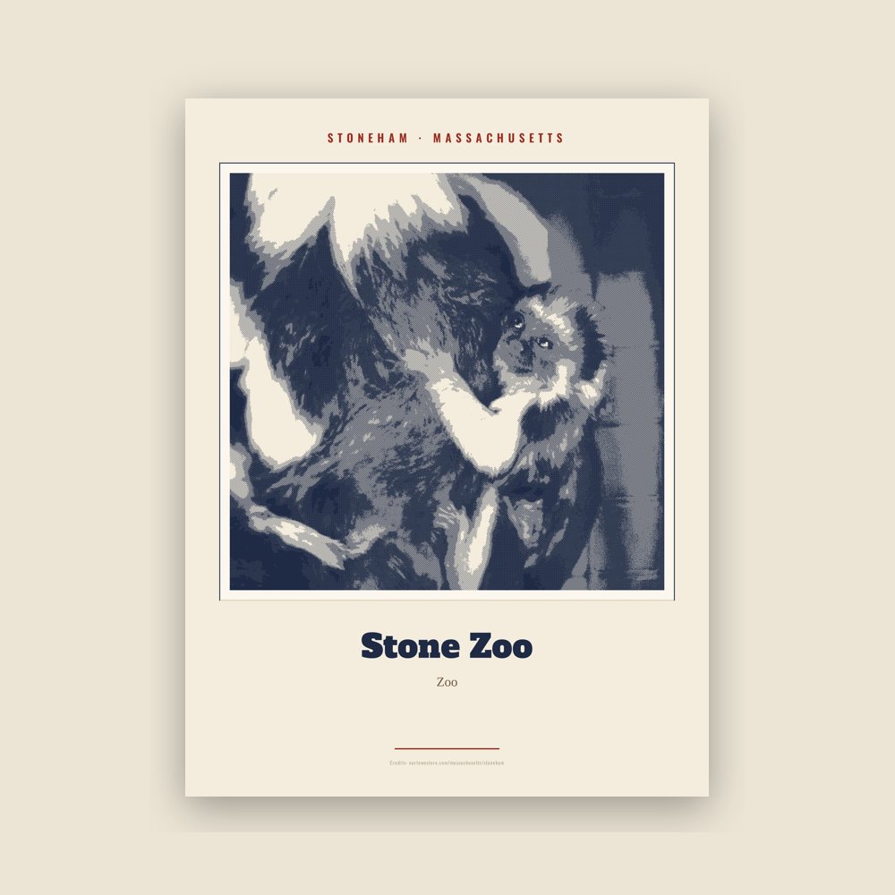 Stoneham Stone Zoo Landmark Print