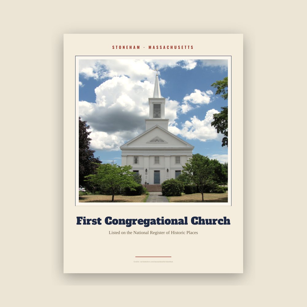 Stoneham First Congregational Church Landmark Print