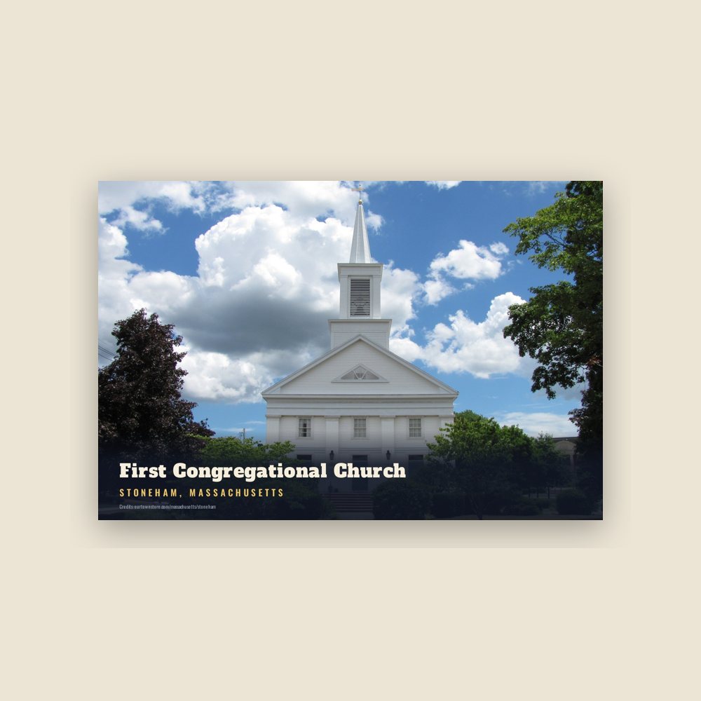 Stoneham First Congregational Church Postcard