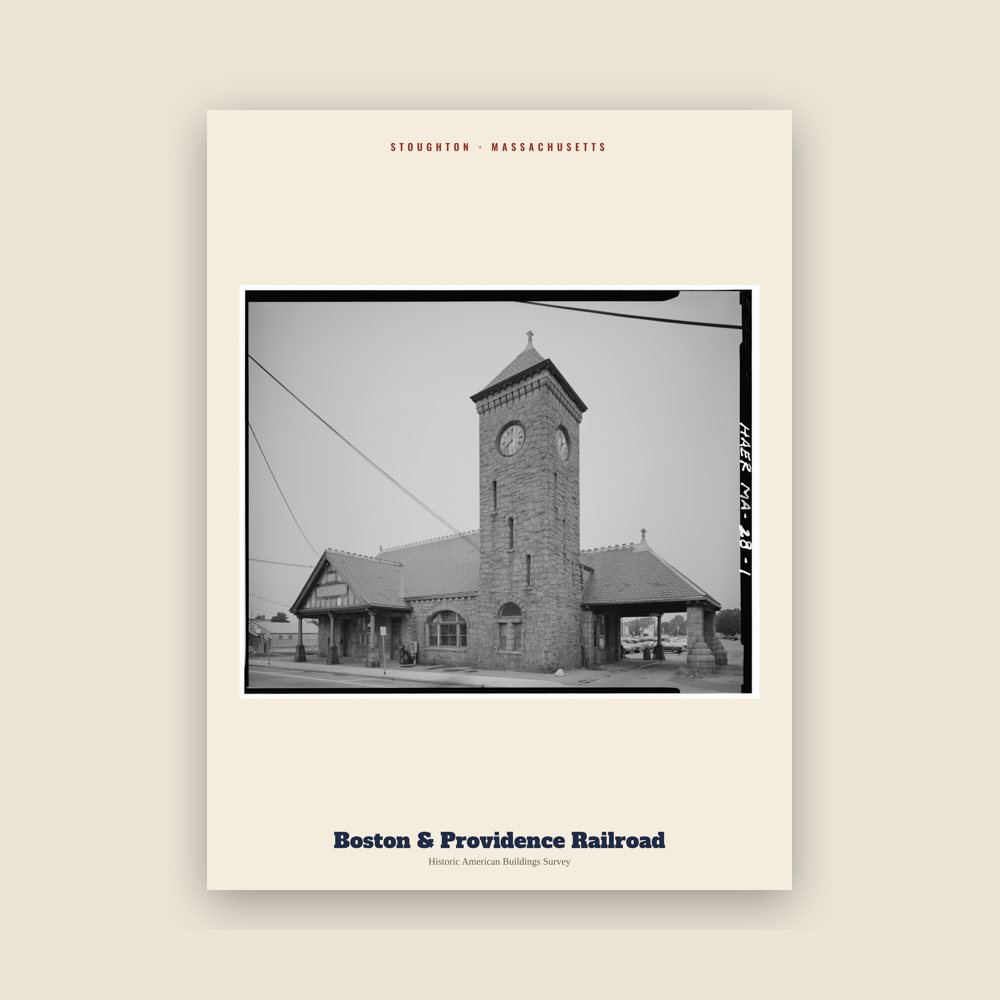 Stoughton Boston & Providence Railroad Archive Print