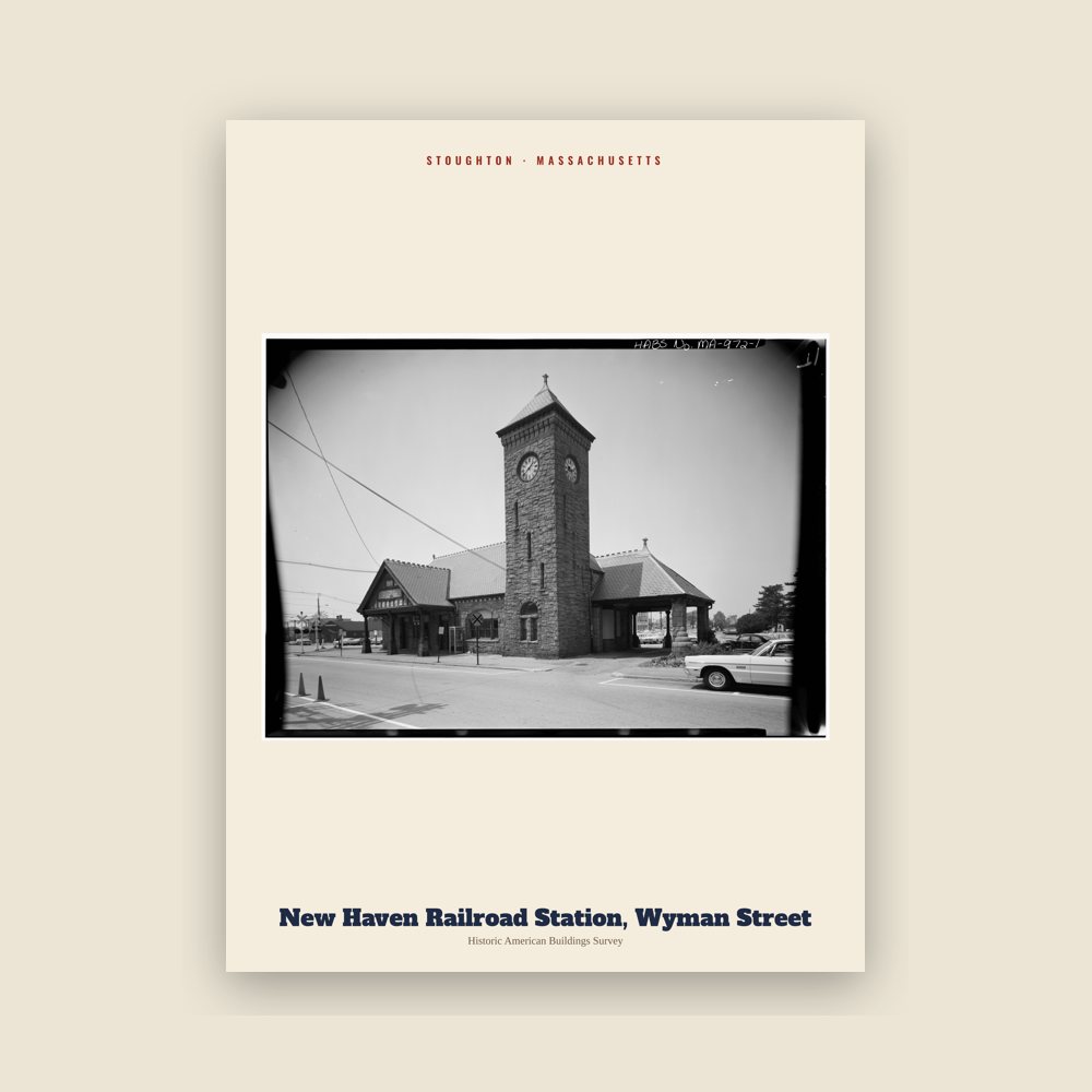 Stoughton New Haven Railroad Station, Wyman Street Archive Print