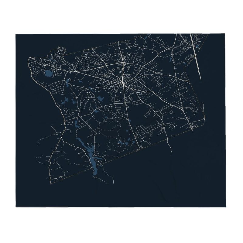 Stoughton Street Map Throw Blanket