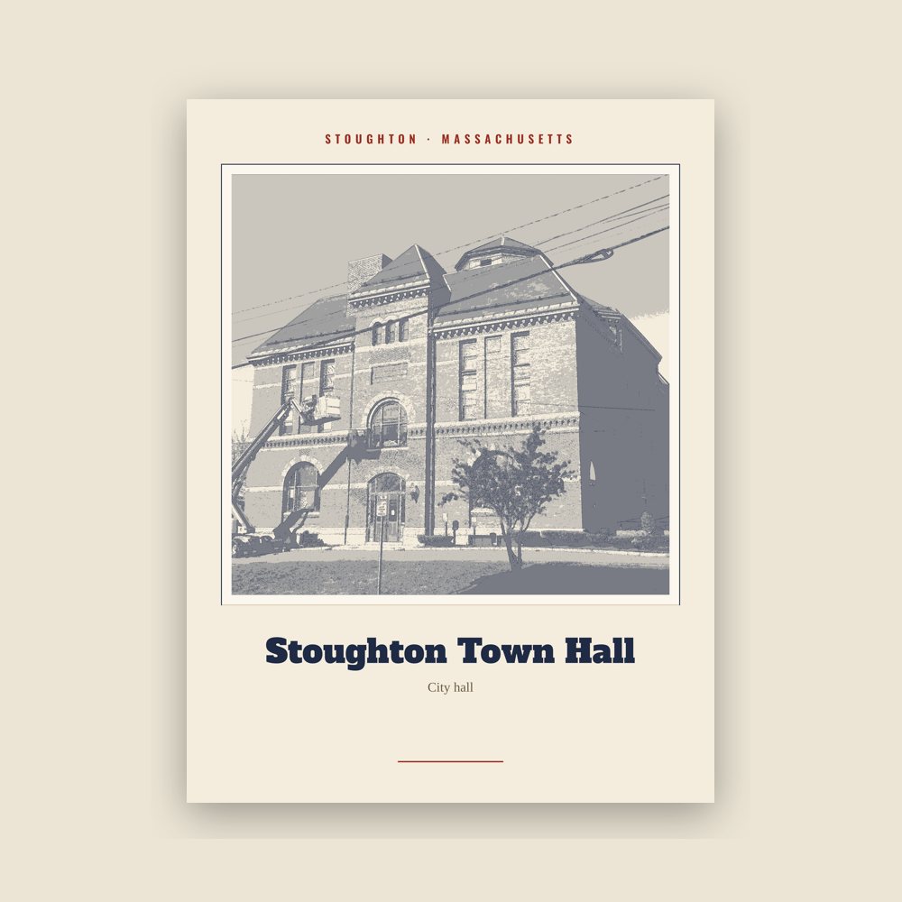 Stoughton Stoughton Town Hall Landmark Print