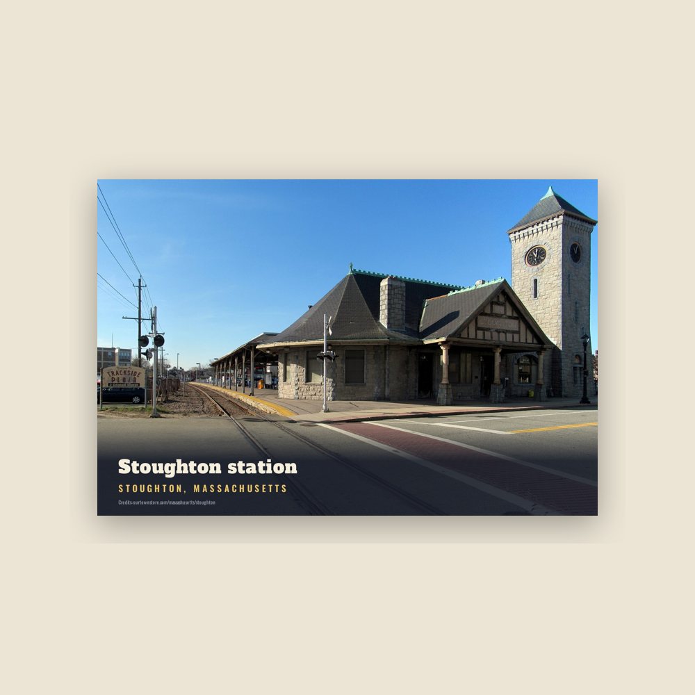 Stoughton Stoughton station Postcard