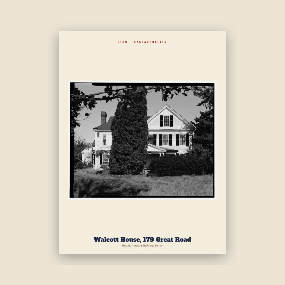 Stow Walcott House, 179 Great Road Archive Print