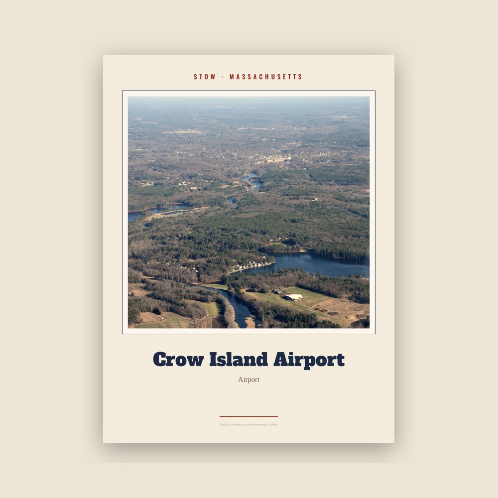 Stow Crow Island Airport Landmark Print