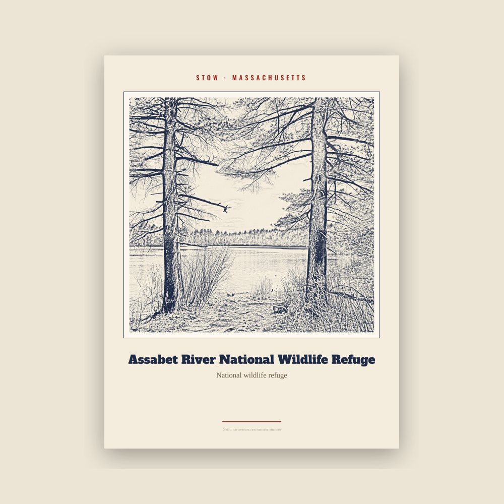 Stow Assabet River National Wildlife Refuge Landmark Print