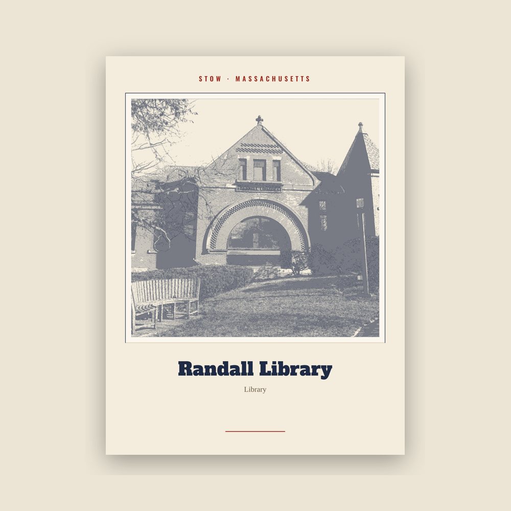 Stow Randall Library Landmark Print