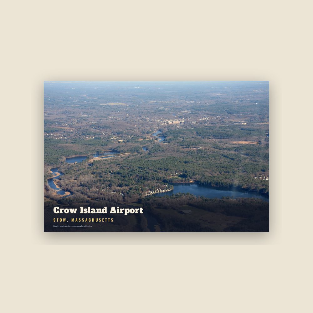 Stow Crow Island Airport Postcard
