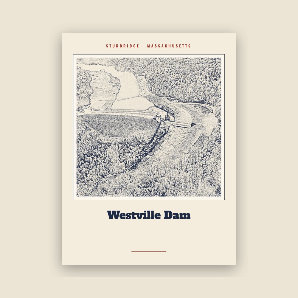 Sturbridge Westville Dam Landmark Print