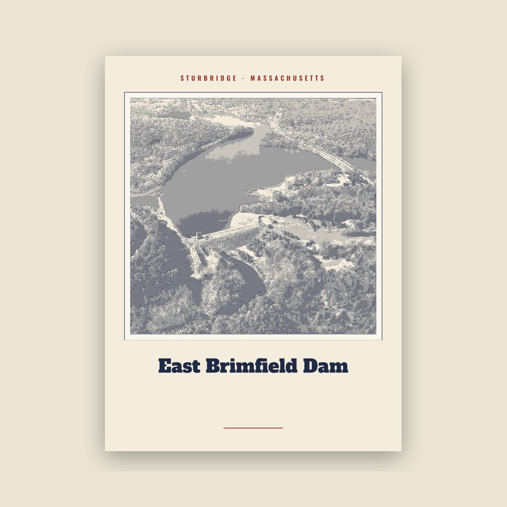 Sturbridge East Brimfield Dam Landmark Print