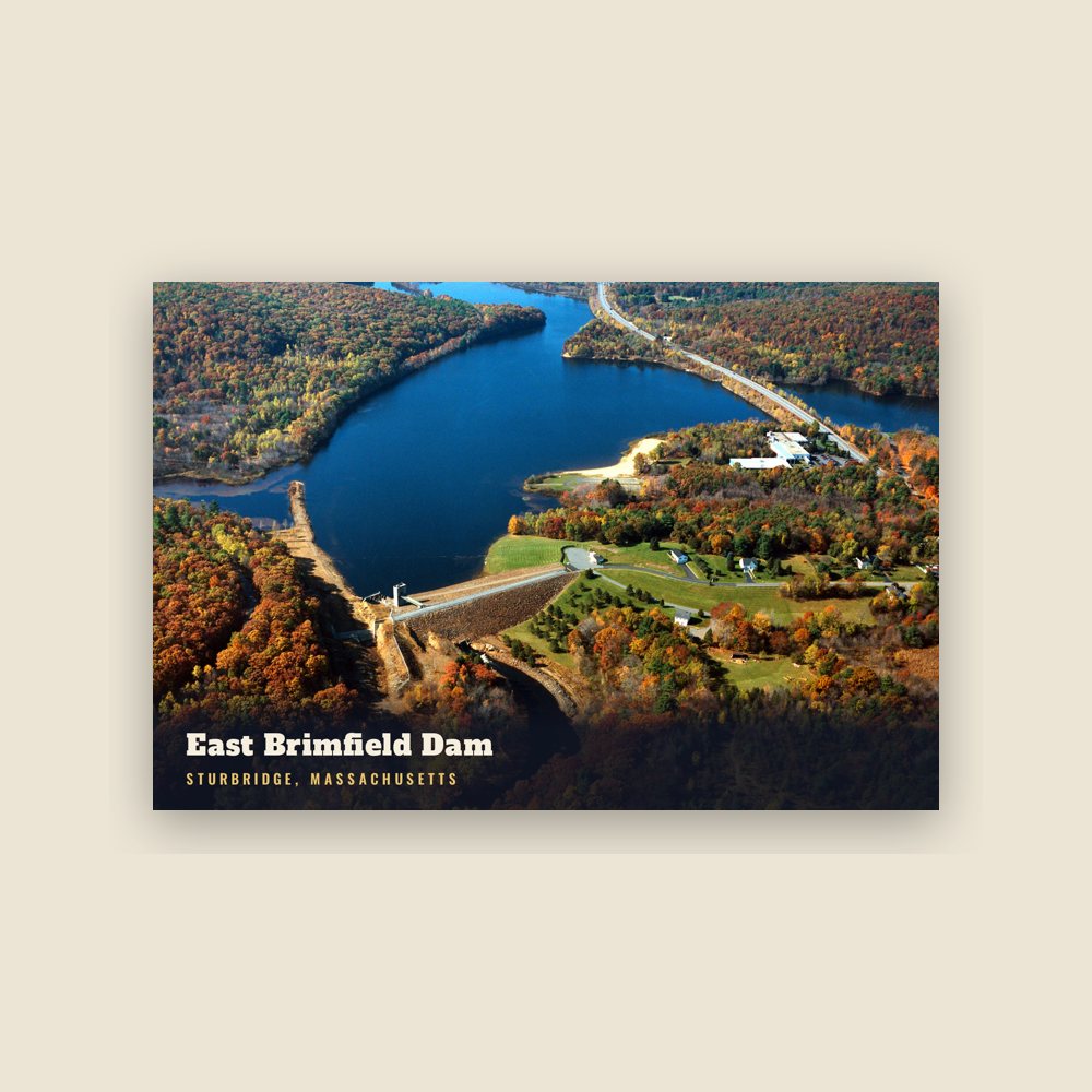 Sturbridge East Brimfield Dam Postcard