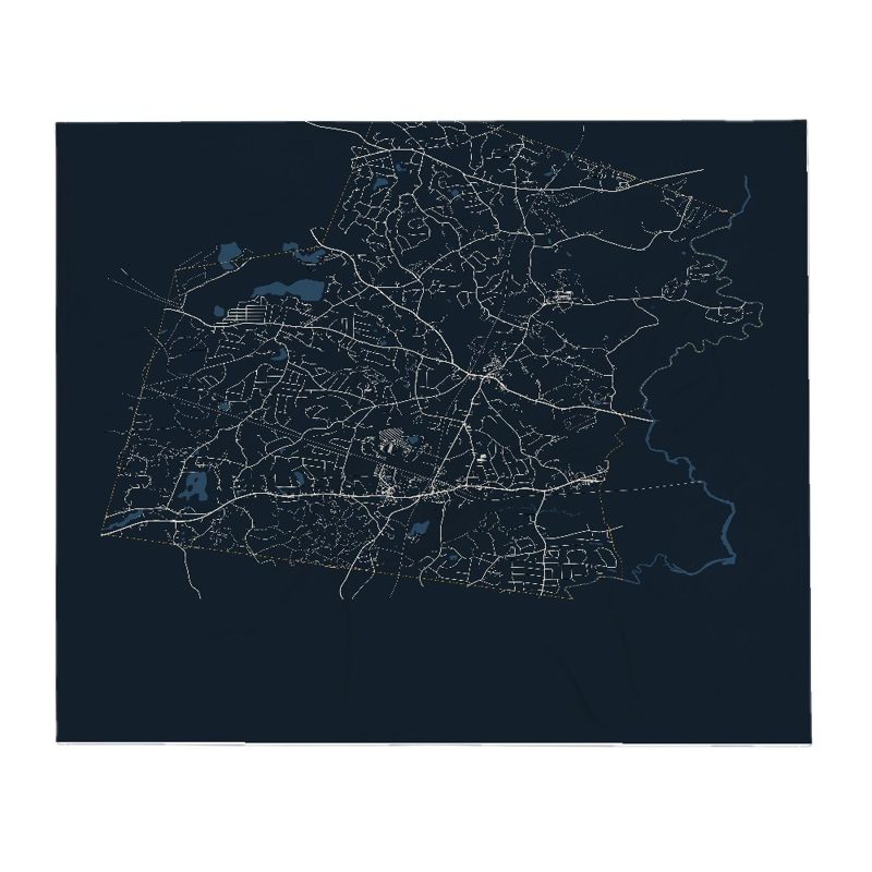 Sudbury Street Map Throw Blanket