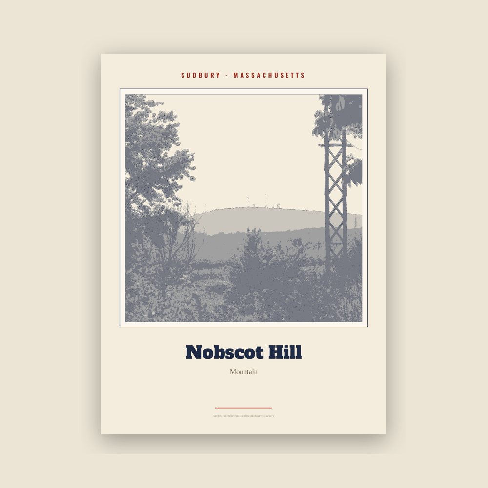 Sudbury Nobscot Hill Landmark Print