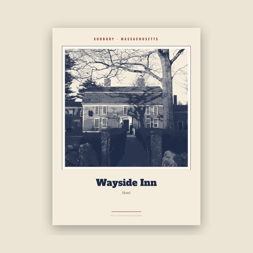 Sudbury Wayside Inn Landmark Print