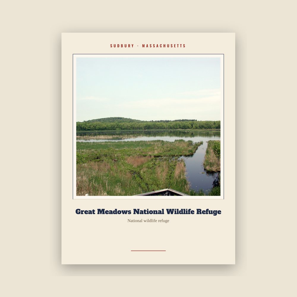 Sudbury Great Meadows National Wildlife Refuge Landmark Print