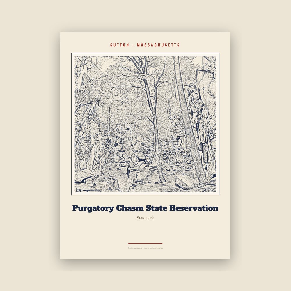 Sutton Purgatory Chasm State Reservation Landmark Print