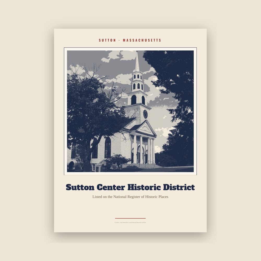 Sutton Sutton Center Historic District Landmark Print