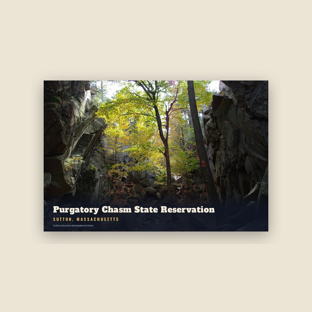 Sutton Purgatory Chasm State Reservation Postcard