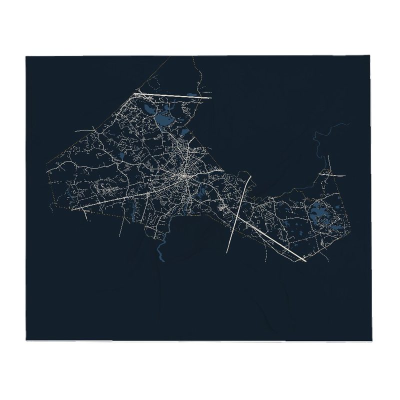 Taunton Street Map Throw Blanket
