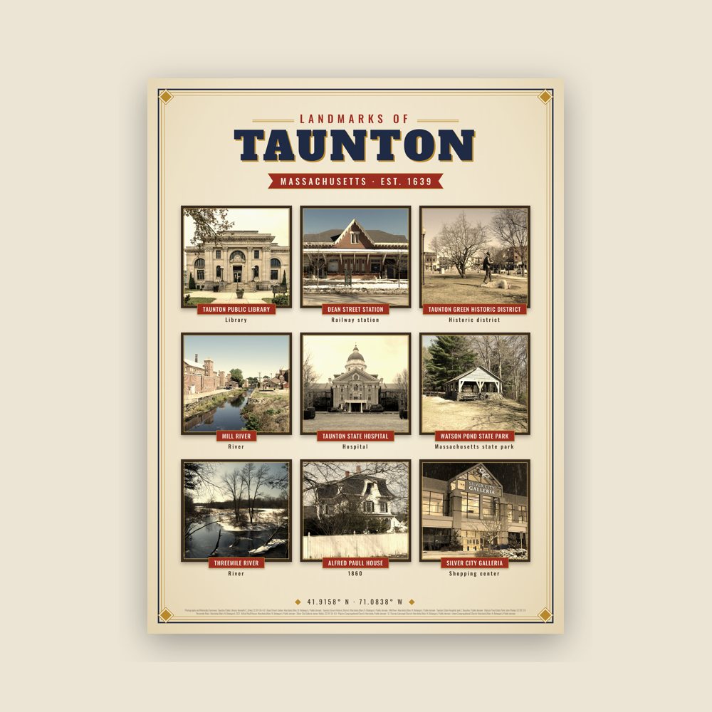 Taunton Landmarks Photo Poster