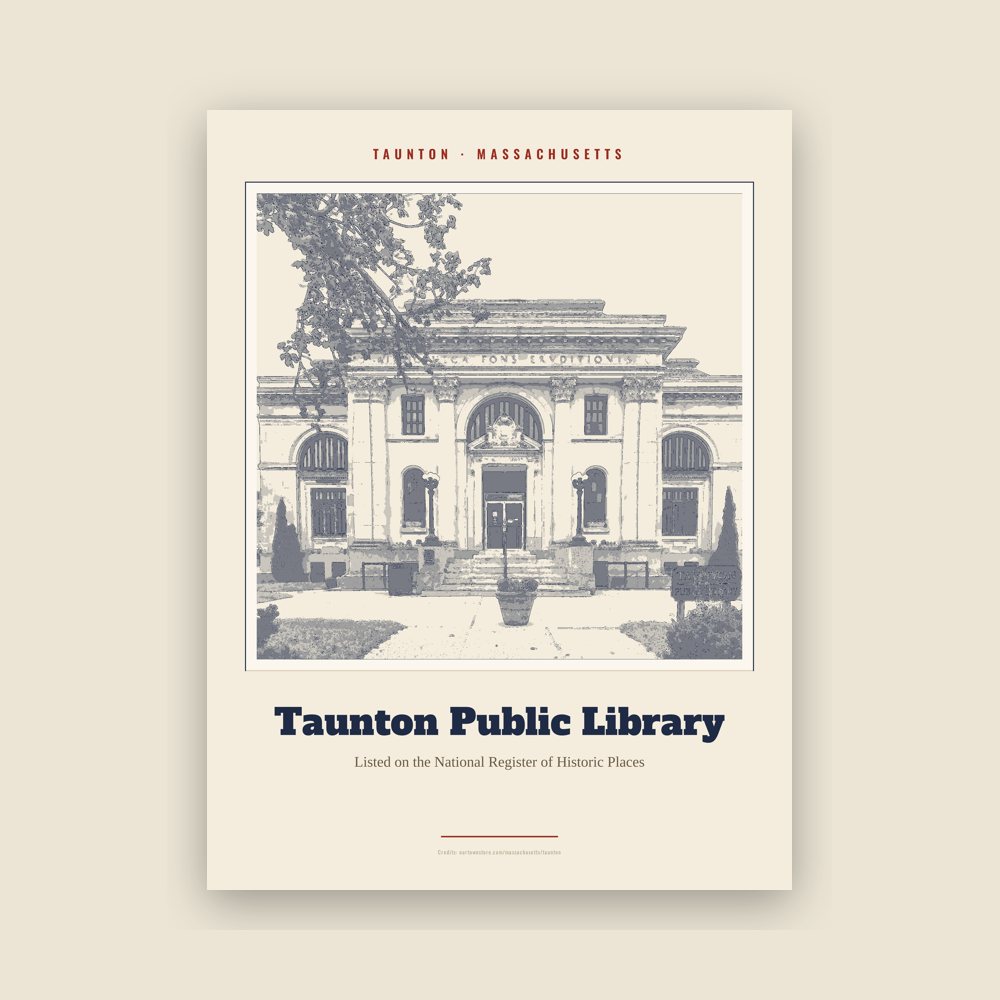 Taunton Taunton Public Library Landmark Print