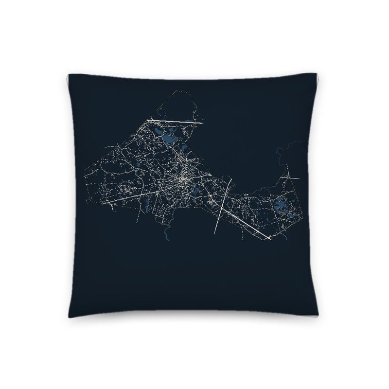 Taunton Map Throw Pillow
