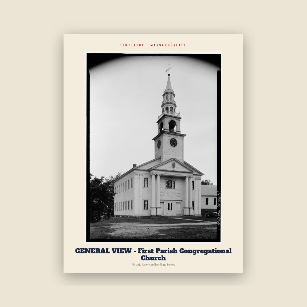 Templeton GENERAL VIEW - First Parish Congregational Church Archive Print