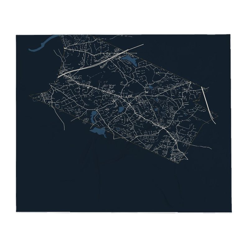 Tewksbury Street Map Throw Blanket