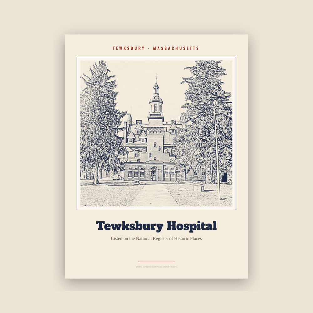 Tewksbury Tewksbury Hospital Landmark Print