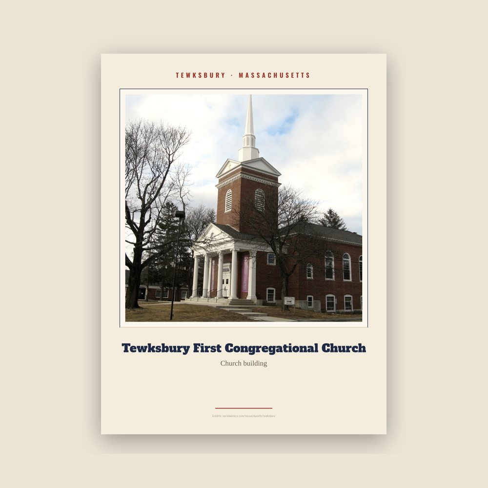 Tewksbury Tewksbury First Congregational Church Landmark Print