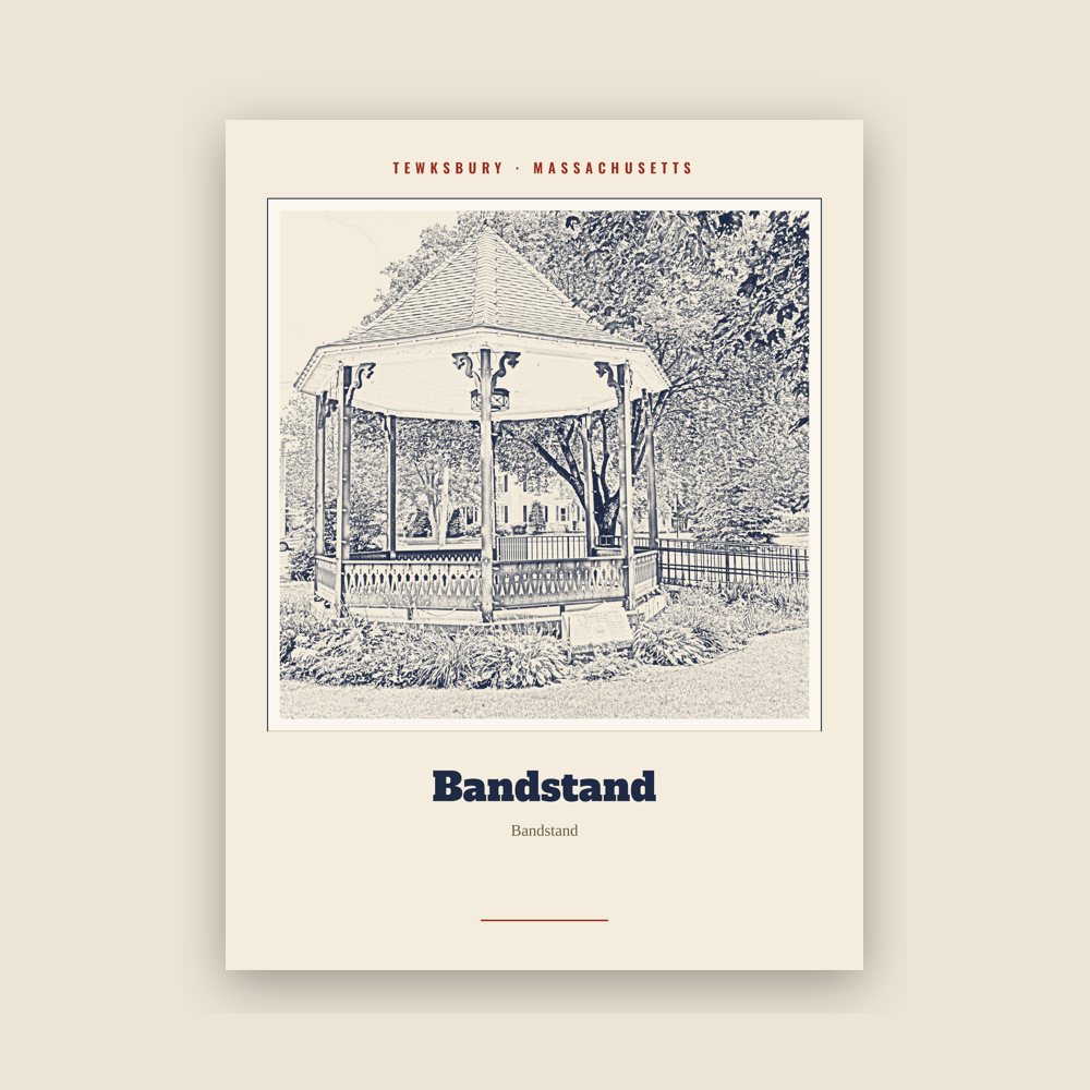 Tewksbury Bandstand Landmark Print