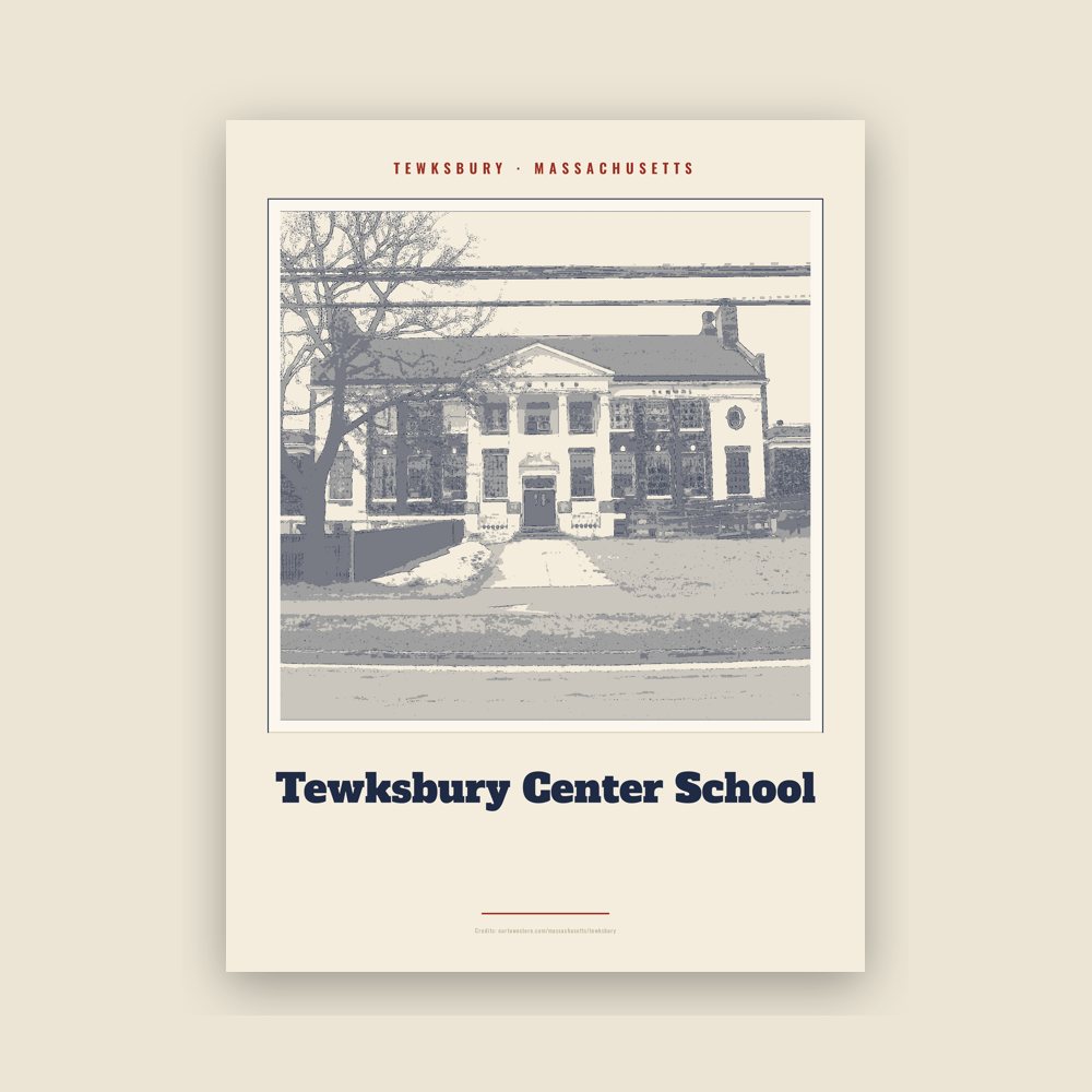 Tewksbury Tewksbury Center School Landmark Print