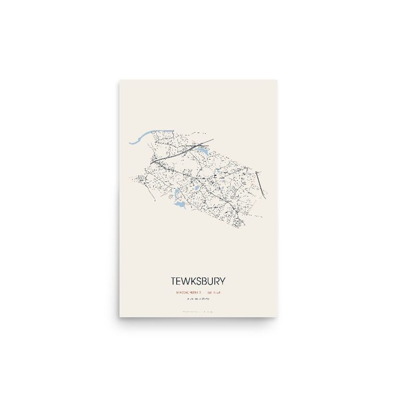 Tewksbury Street Map Poster · Linen