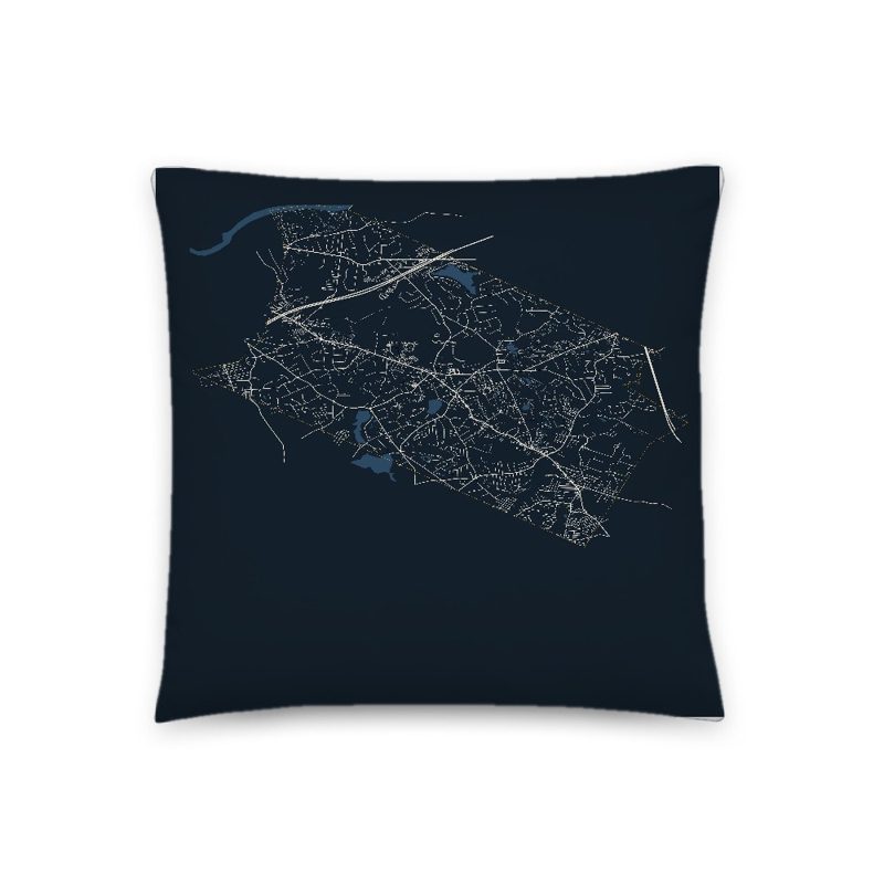 Tewksbury Map Throw Pillow