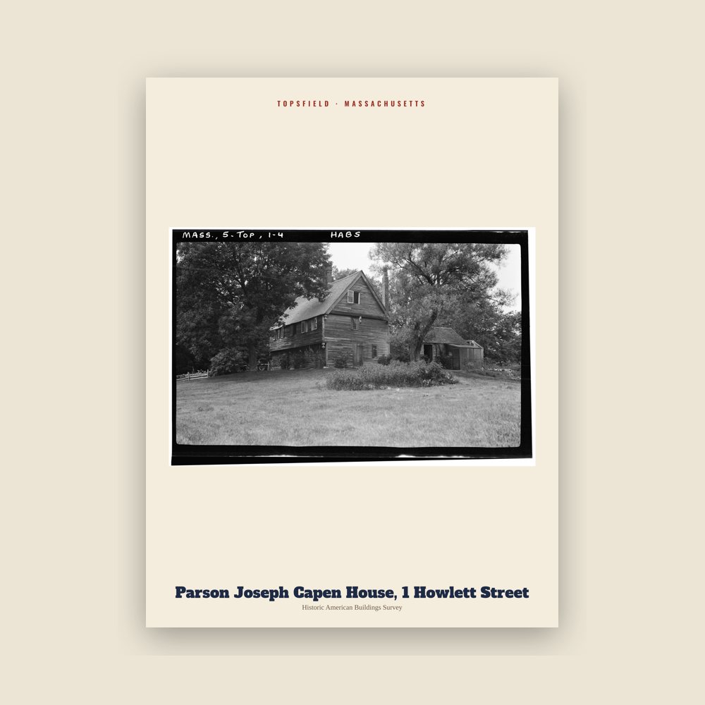 Topsfield Parson Joseph Capen House, 1 Howlett Street Archive Print
