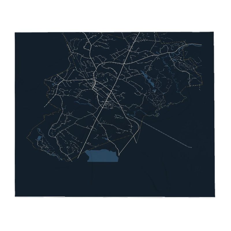 Topsfield Street Map Throw Blanket
